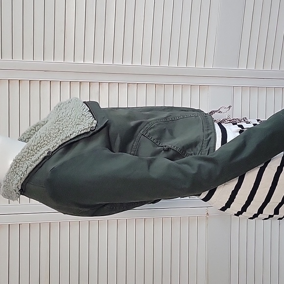 Marrakech Anthropologie Sherpa Womans Moto Jacket Sz XS Green - Picture 8 of 11